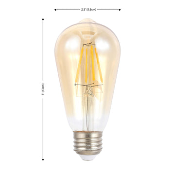 Vintage Non-Dimmable ST58-4W LED Edison Glass Bulbs with E26 Base - JONATHAN Y